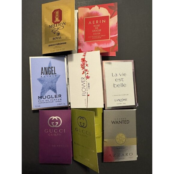 8 Gucci Others Women's Men's EDP Perfume Sample Vial Lot Travel New in Cards - Picture 1 of 4
